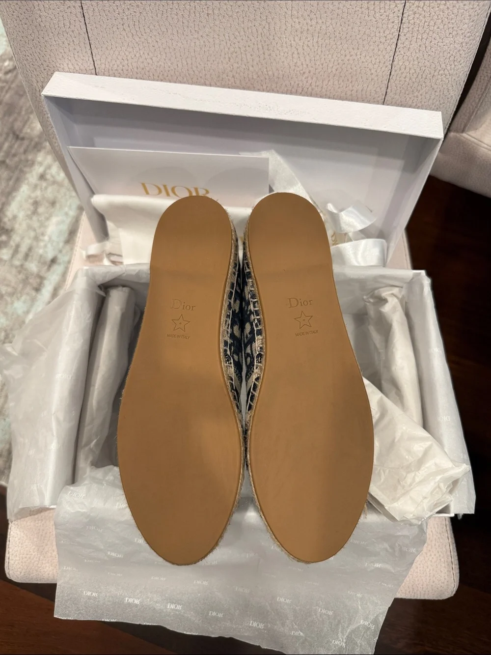 Christian Dior  Granville Deep Blue & Beige Monogram Espadrilles - Picture 13 of 13